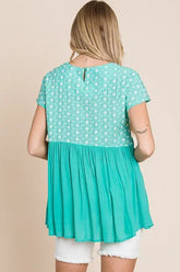 Mint Pleated Babydoll Top Plus Size - Trendy Style, Tops, $ 25.00, A Moment Of Now™